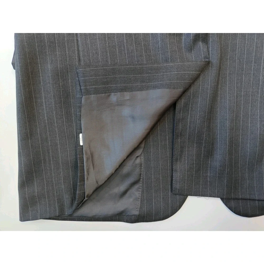 Brooks Brothers Mens 42L Gray Stripe 1818 Madison Sport Coat Made in USA Wool